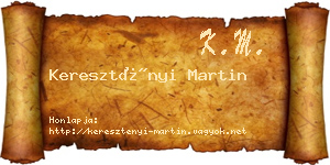 Keresztényi Martin névjegykártya